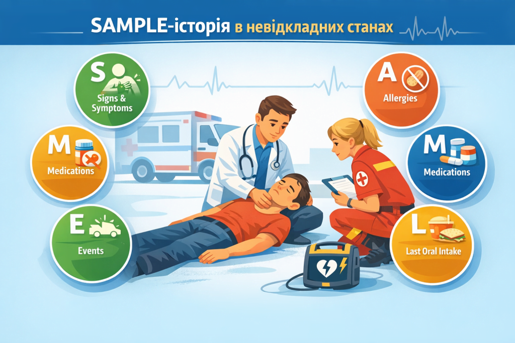 SAMPLE-історія: що потрібно знати лікарю під час невідкладних станів