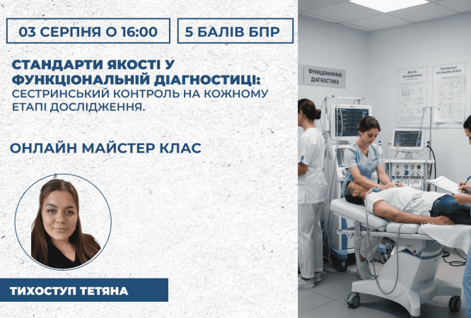 Стандарти якості у функціональній діагностиці: сестринський контроль на кожному етапі дослідження.